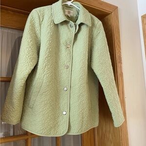 Gallery Light Green Quilted Daisy Jacket